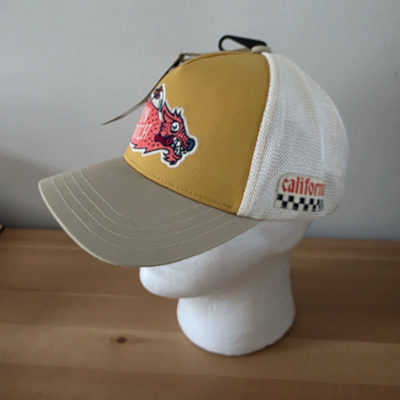 Von Dutch California Wild Trucker Baseball Cap, Yellow Cream - New with Tags