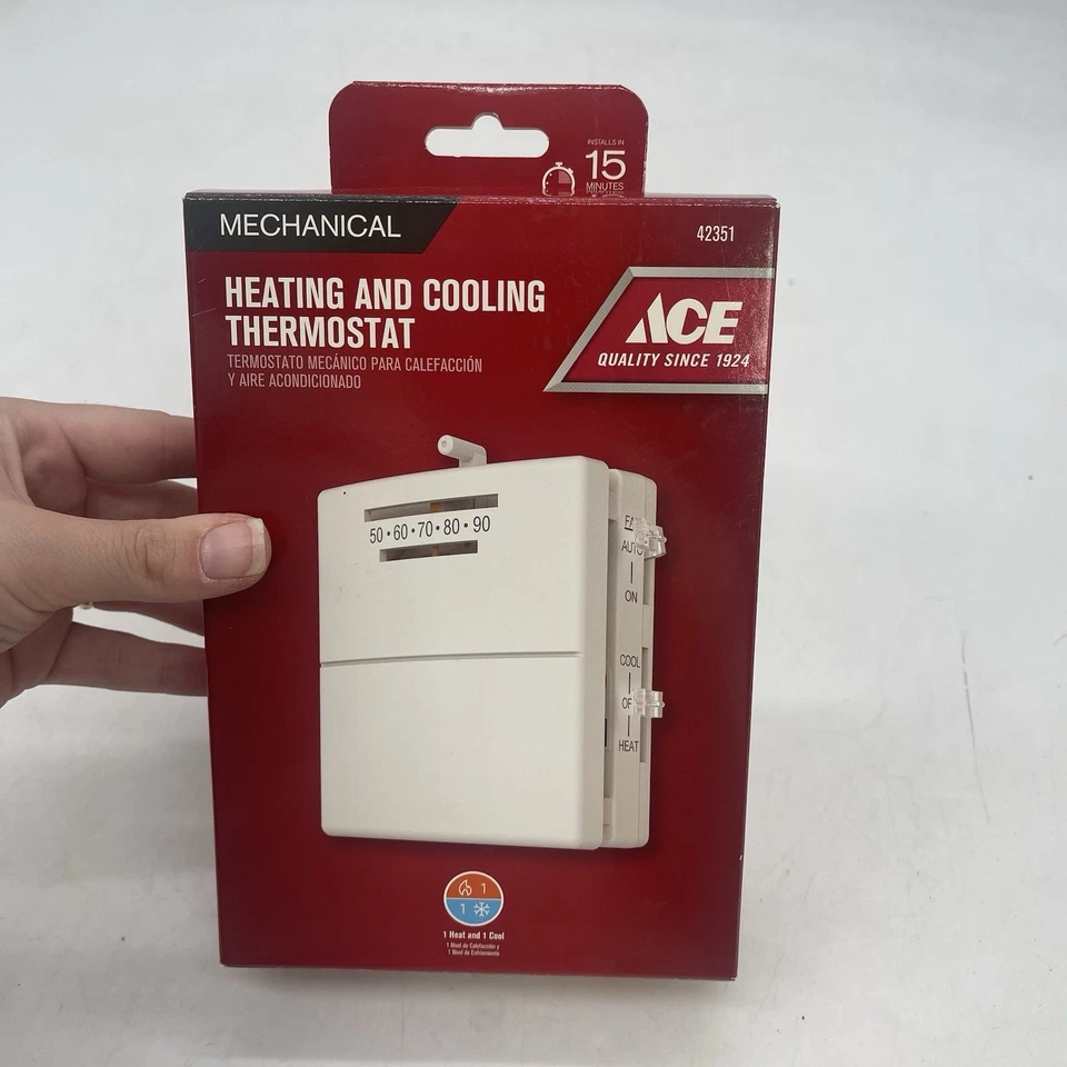 Mechanical Thermostat ACE 42350 Heating Only 24 Volt Furnace New in Box NEW - Image 2 of 4