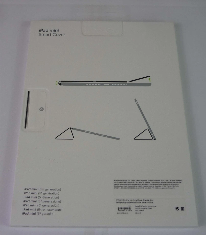 Genuine Apple Ipad Mini 4 E 5 (4ª E 5ª Gen) Smart Cover - Grigio Carbone - Nuovo - Immagine 3 di 4