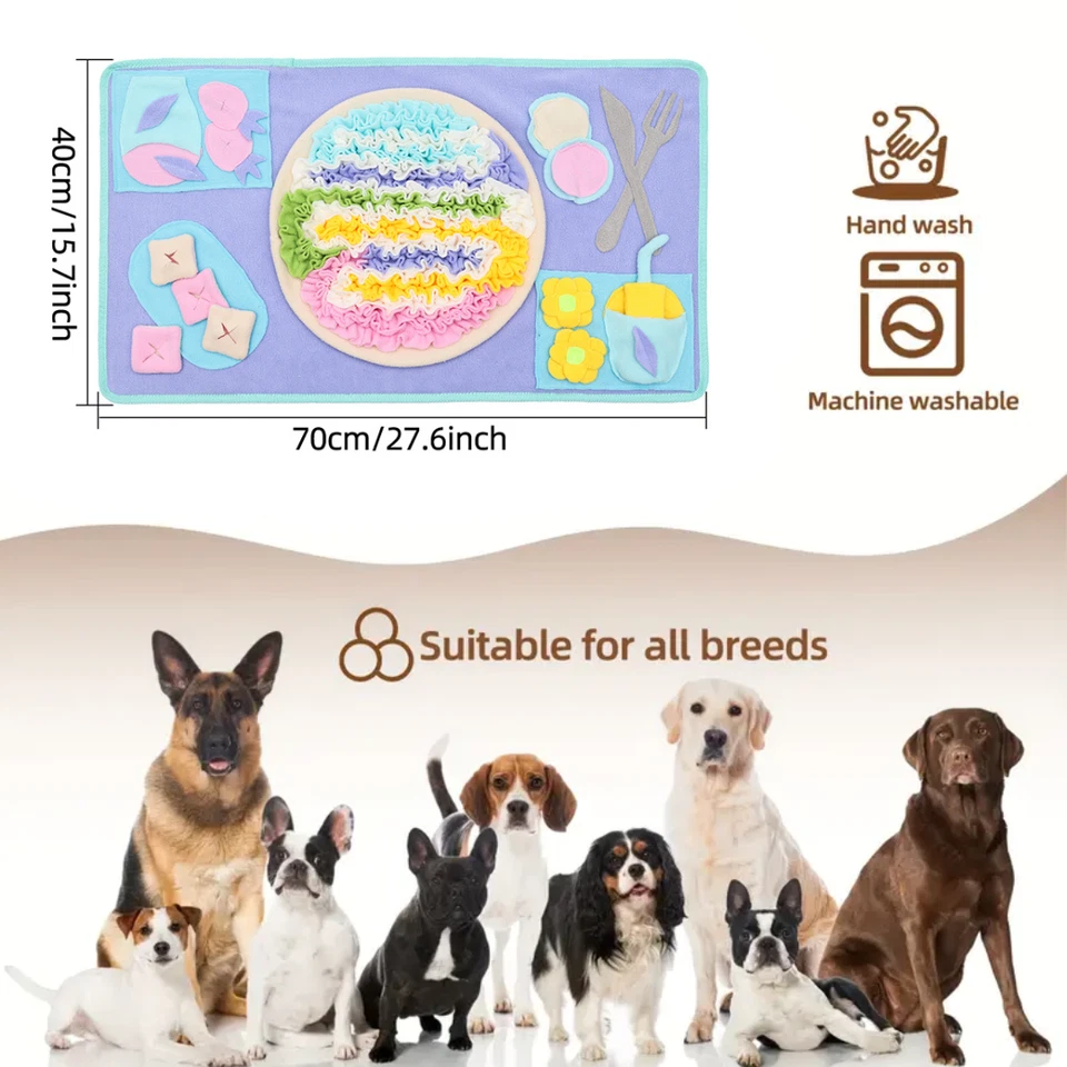 Dog and Cat Pizza Snuffle Mat, Toy for Enrichment, Nosework & Mental Stimulation - Image 4 of 4