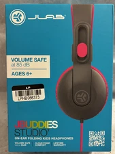 JBuddies Studio 2 Wired Kids Headphones - Black/Pink