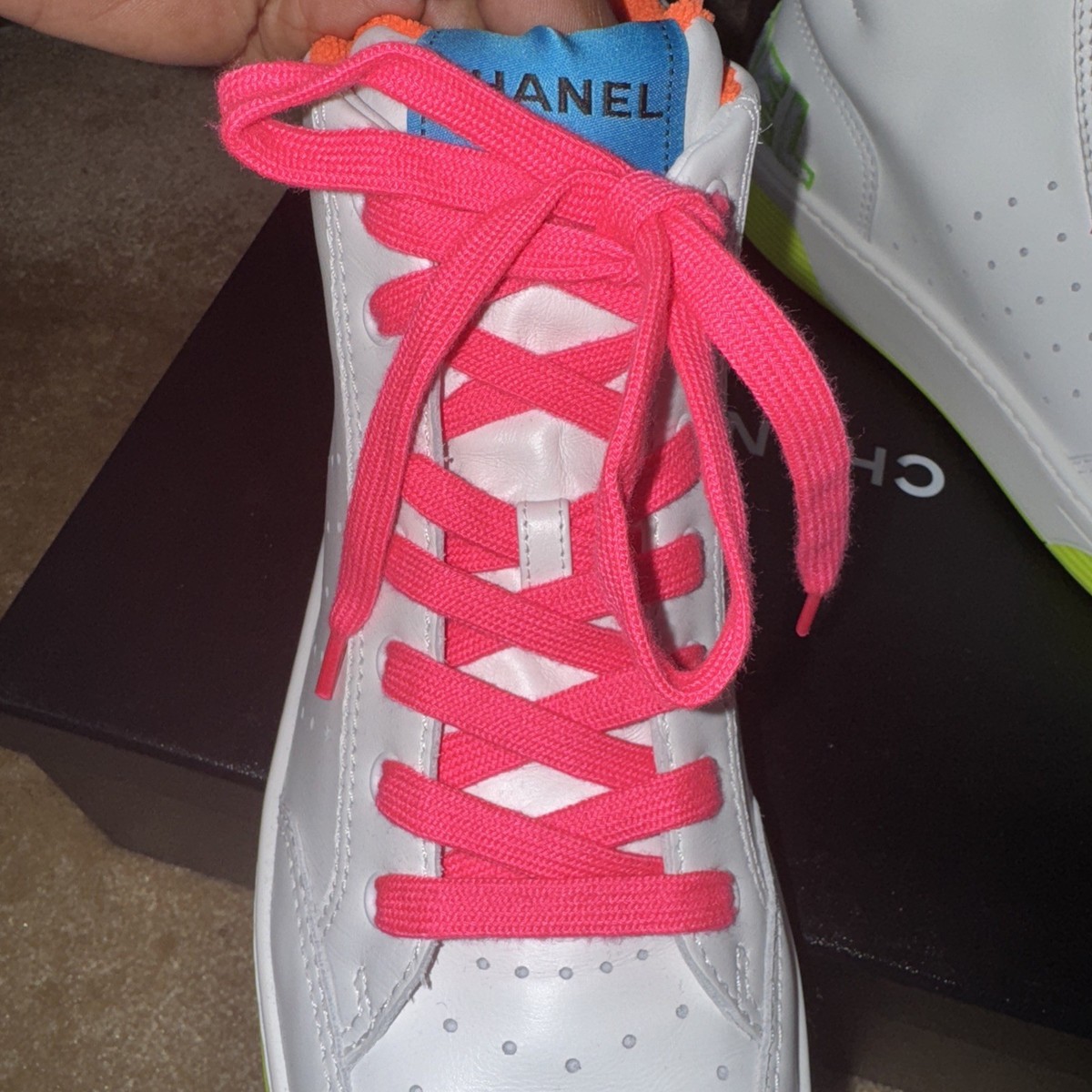Chanel Multicolor High Top Leather Sneakers Size 42 | eBay