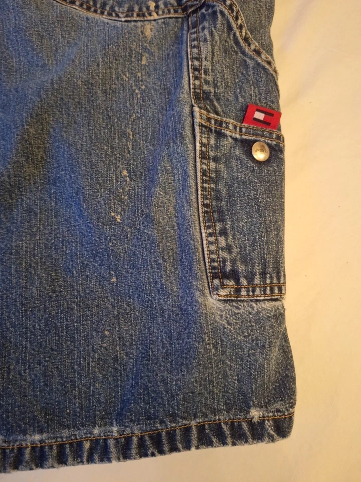 Pantalones Cortos Vaqueros Tommy Hilfiger De Colección Para Hombre 40 Denim Patín Sueltos Carpintero Años 90 Logo Foto 4 de 4