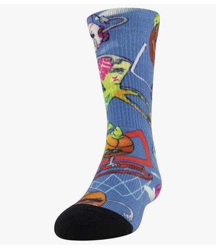 Under Armour Jugend Neuheit Crew-Socken Größe 4Y-8Y 2 Paar 1 - schwarz & 1 - Neuheit - Bild 5 von 9