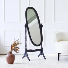 Ashely Wooden Antique Floor Free Standing Mirror/Traditional Style 60" Oval C...