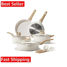 14 Pcs Pots and Pans Set Nonstick,Cookware Set Kitchen Cooking Set with Utens...