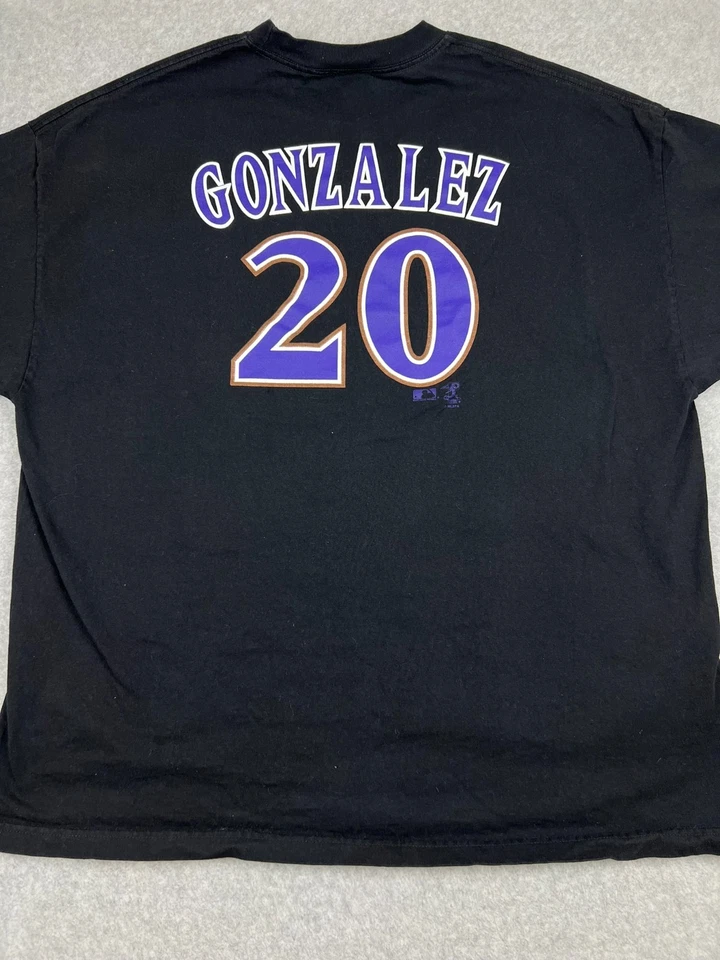 Camiseta de béisbol vintage Luis Gonzalez 20 Arizona Diamondbacks negra CSA 3XL MLB Foto 2 de 4