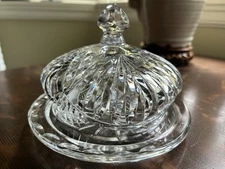 Vintage Pressed Glass Domed Butter Dish Covered Cheese Dish