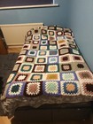 New Crochet Granny Square Blanket/Throw Bright Colours Marriners wool mix