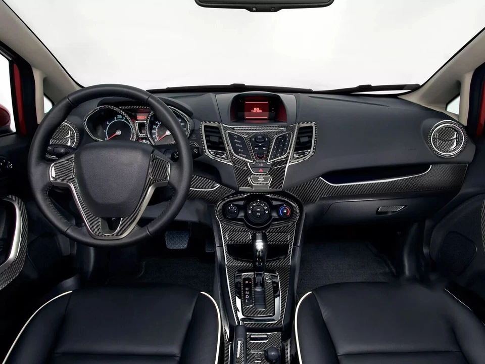Kits completos de cubierta interior de fibra de carbono real de 72 piezas para Ford Fiesta 2011-2019 Foto 2 de 4