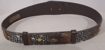 Lee Sands Hawaii Genuine Peacock & Pheasant Feathers Belt 