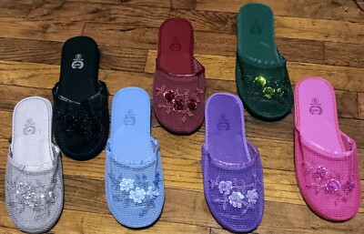 New Women's Mesh Sequin Comfort Slippers in 13 Colors | eBay