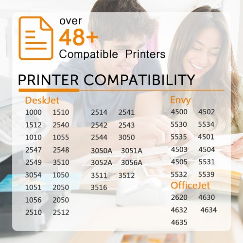 Confezione da 2 inchiostri 61XL B&C per HP ENVY 4502 5531 DESKJET 1010 1051 2543 - Foto 3 di 5