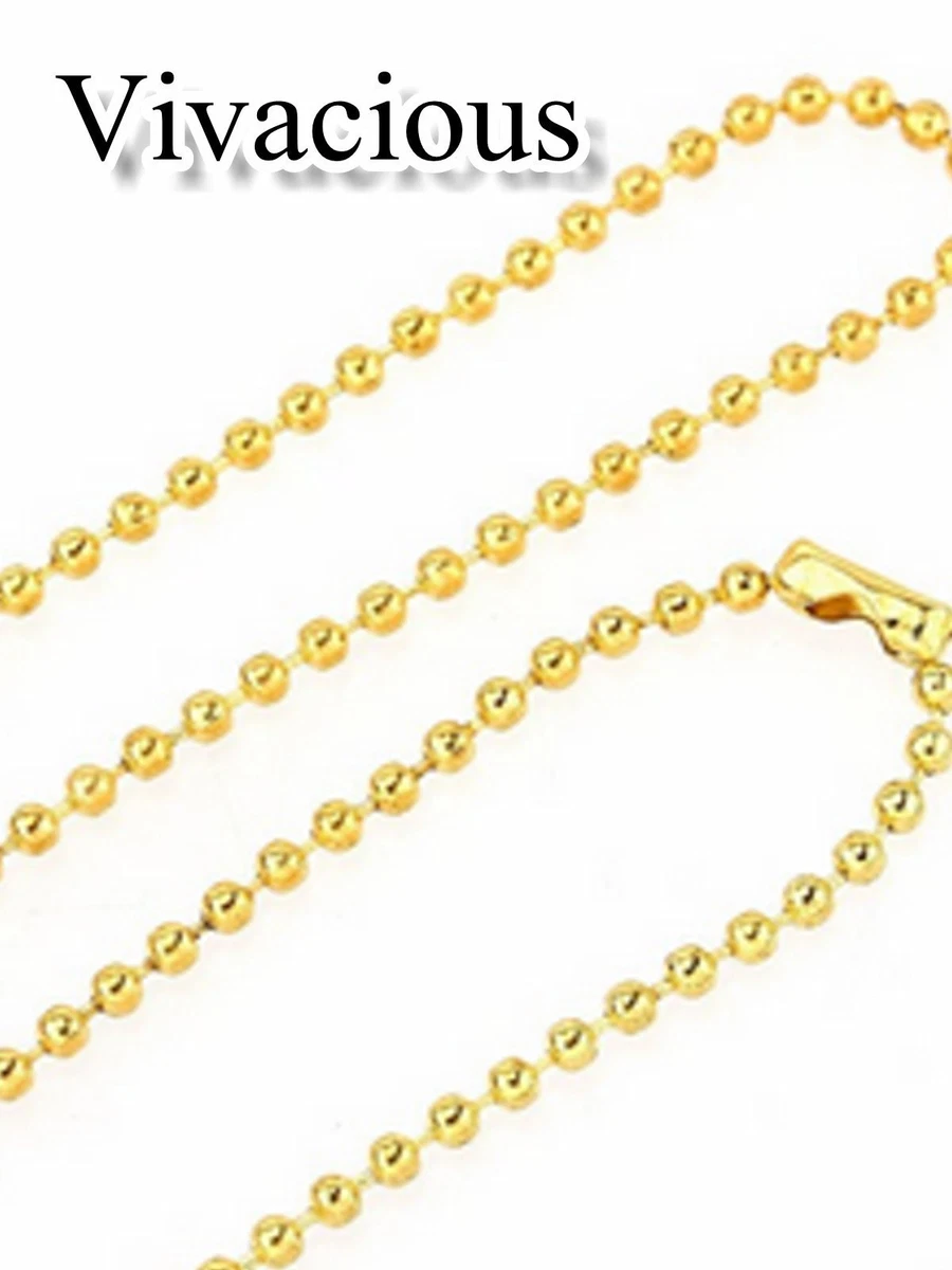 Stunning 18K Rose Gold GP Classic Ball Chain Necklace 50 cm Bead