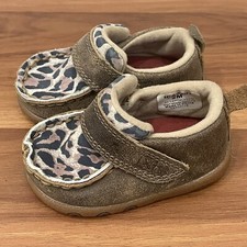 Twisted X Leopard Infant Baby Shoes Size 2M Moc Leather Upper