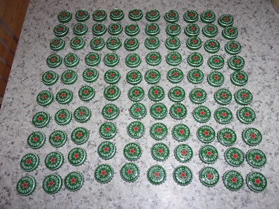 100 Heineken Beer Bottle Cap Lot Used Good condition (No Dents)