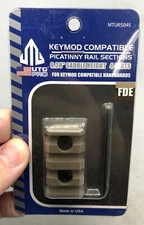 UTG PRO® 4-Slot Keymod Picatinny Rail Section, FDE- MTURS04S New