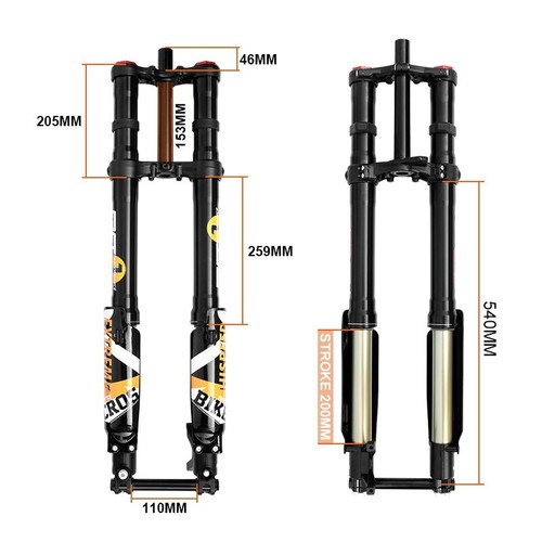 MTB Inverted Fork Bike Suspension 26 27.5 29in oil Gas SUR RON Electric Dirt DH - Picture 5 of 14
