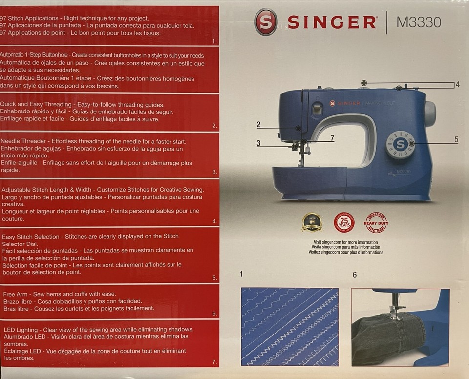Singer M3330 Sewing Machine with 97 Stitch Applications 37431892973