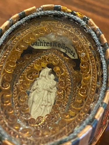 Reliquaire de Voyage & Saintes Reliques & Paperolles & Marqueterie de Paille - Photo 2 sur 12