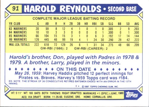1987 Topps TIFFANY MLB Singles Choisissez vos joueurs d'équipe GLOSSY préférés #2 - #266 - Photo 196 sur 520
