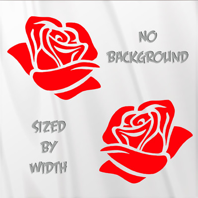 Rose Flower Decal 2 Pcs Floral Bloom Valentines Stickers | eBay