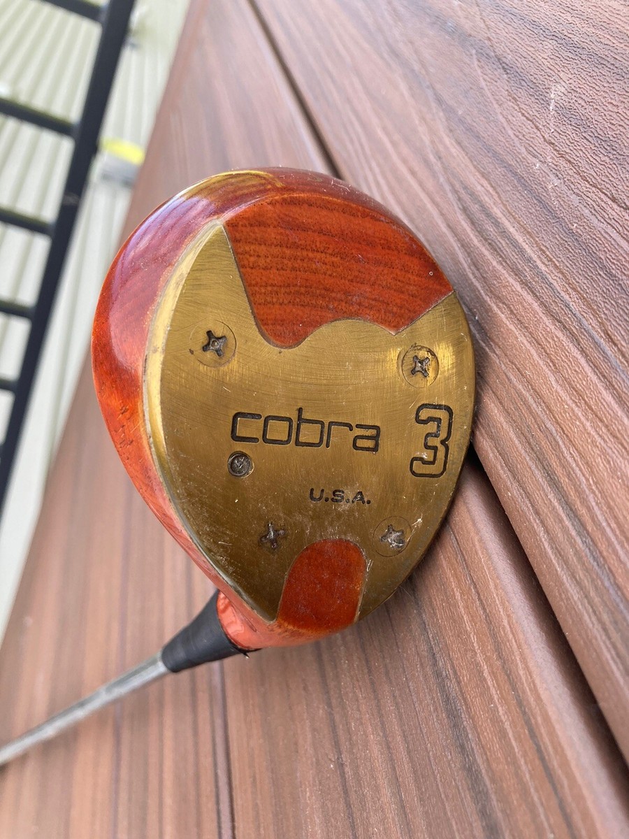 VINTAGE COBRA DRIVER PERSIMMON 3 WOOD W/ REGULAR FLEX STEEL SHAFT 