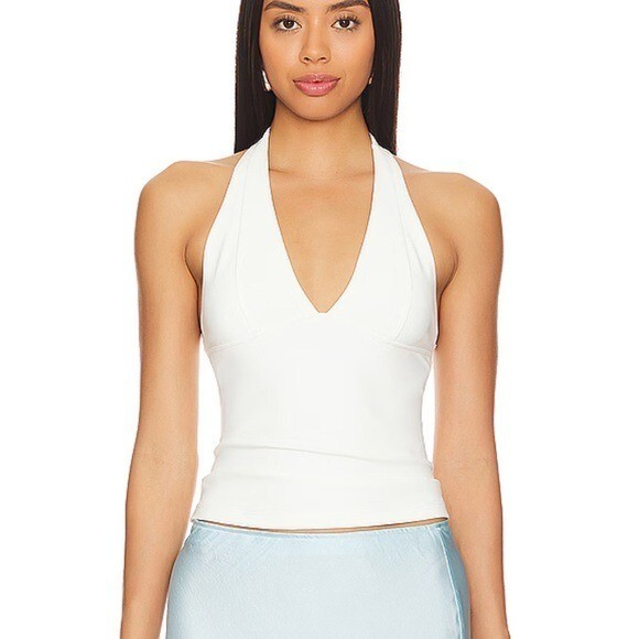Free People Intimately White Halter Tank Top Have It All XL