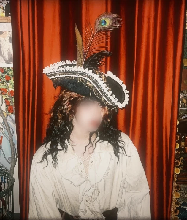 Piratas del Caribe Poleado Sombrero Pirata Gorra Juegos con disfraces Halloween Tocado utilería Foto 3 de 4