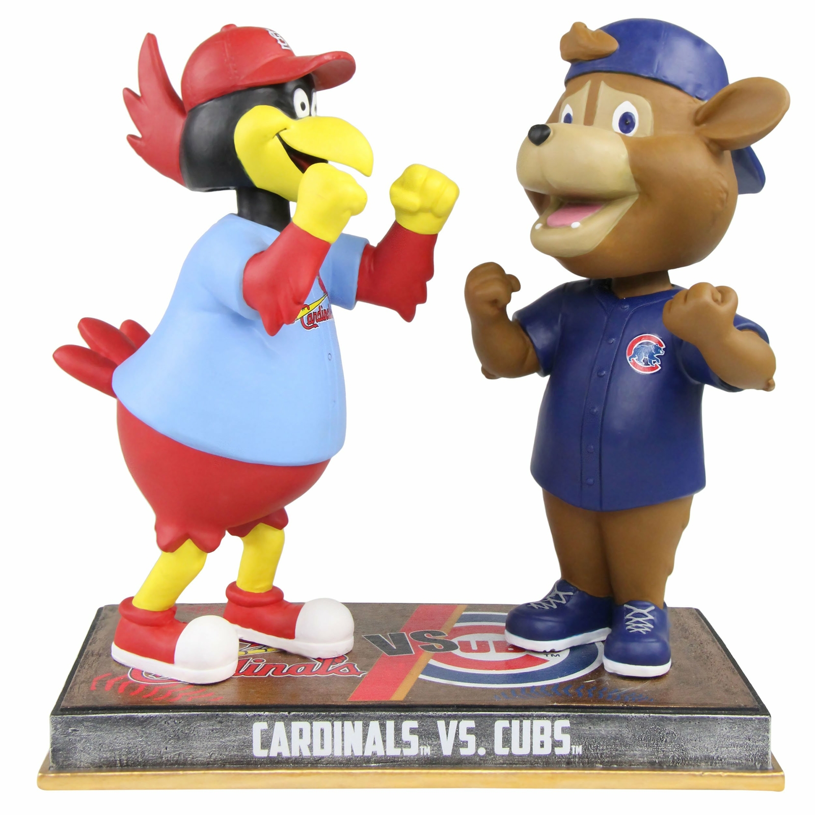 Fredbird and Clark St. Louis Cardinals & Chicago Cubs Rivalry Bobblehead MLB