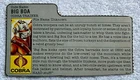 Big Boa 1987 cut file card NICE original vintage part Cobra GI Joe ARAH