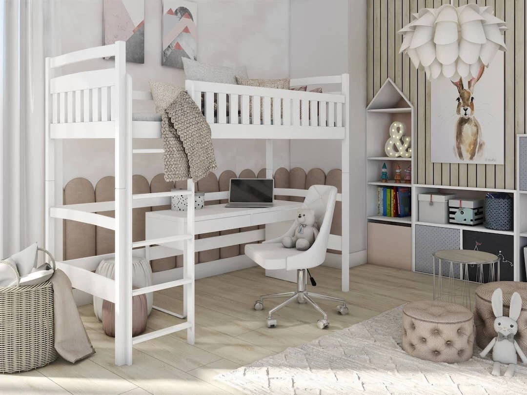 Brand New Modern Pine Kids Loft Bed MIA in White