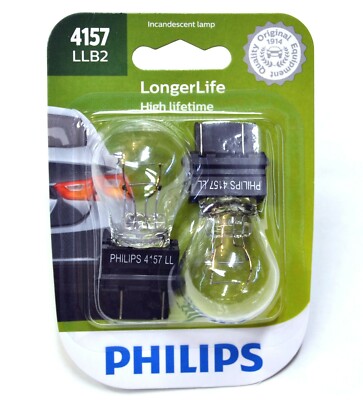 Philips LongerLife 4157 28.5/7.5W Two Bulbs Front Turn Signal Parking Replace