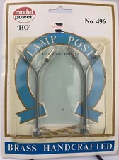 Model Power  HO Scale 496 Brass Double Highway Lamp (2pcs) NIP