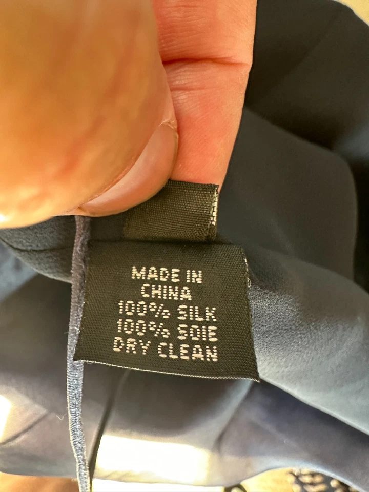 Vestido Ralph Lauren de seda línea A sin mangas azul marino talla 6 Foto 3 de 4