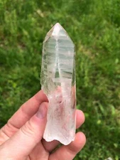 Raw Lemurian Quartz Crystal Point, Natural Lemurian Quartz from Brazil