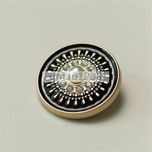 6x 18MM-25MM METAL PEARL RHINESTONE SHANK BUTTONS BOHO CLOTHING COAT SEW CRAFT - Picture 4 of 8