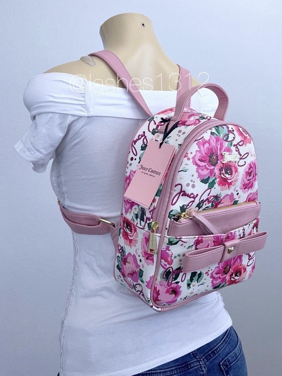 JUICY COUTURE Bag Peek a Bow Backpack with Pouch - White Floral Rose Print JUICY COUTURE Bag Peek a Bow Backpack with | Mercari main image 3