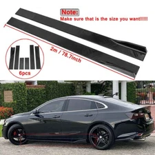 78.7" Gloss Side Skirts Extension Splitter Panel Lip For Chevrolet Malibu Cruze