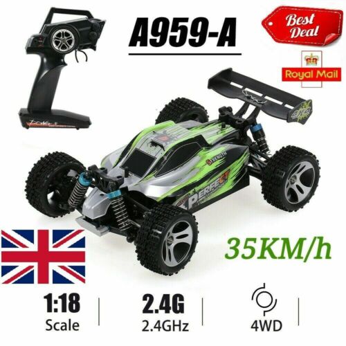 💎 Upgraded 💎 WLtoys A959-A RC Car 2.4G 1/18 4WD 35KM/H Racing...