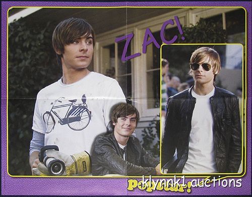 Póster Zac Efron pliegue central 2852A Kevin Jonas en la parte posterior - Imagen 1 de 2