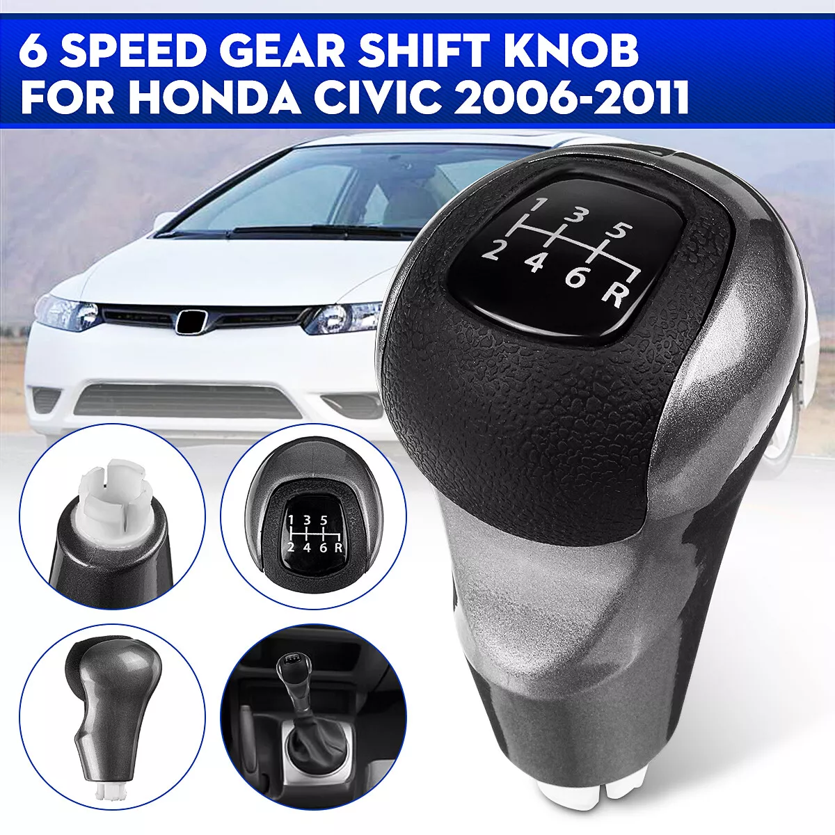For Honda Civic 2006 2011 6 Speed Manual PU Gear Shift Knob