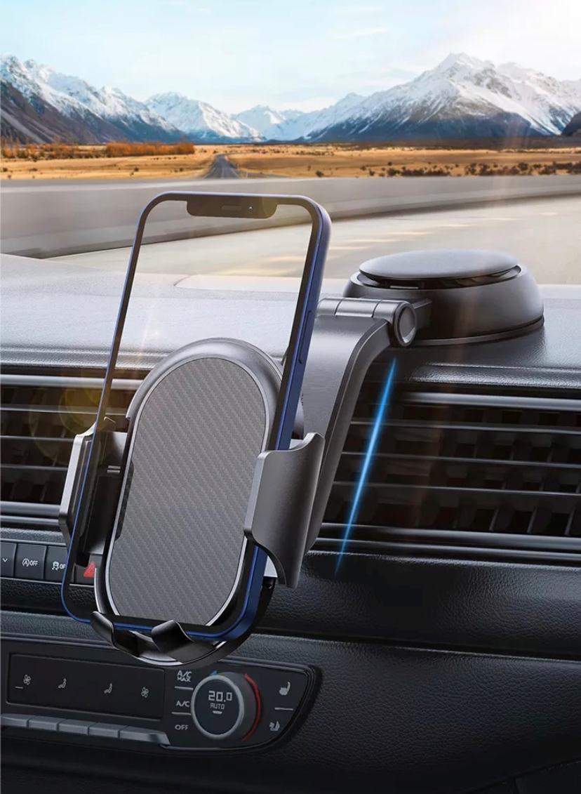 Car Phone Mount Holder Long Neck  Gravity Cradle Stand Strong Suction Cup-image