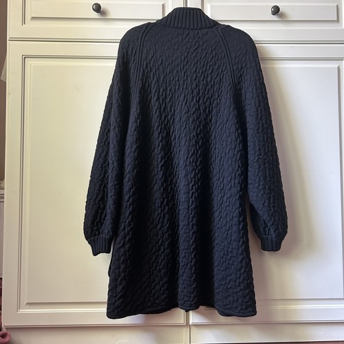 Cappotto cardigan vintage Valentino Studio V Italia lana pesante nero con bottoni taglia 48/14 - Foto 2 di 16