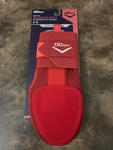 ODNEX Baseball Sliding Mitt Hand Protection Red Left Hand - New On Card - Bild 1 von 5