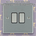 Hamilton 74R22SS-B Hartland Satin Steel 2 Gang 10AX 2 Way Light Switch