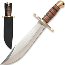 USMC Jungle Bowie Knife | Leather Sheath | Officially Licensed | 14" Overall