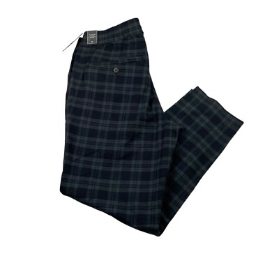 NEW Abercrombie & Fitch Men's Drawstring Pull-On Pants Gray Plaid   Medium