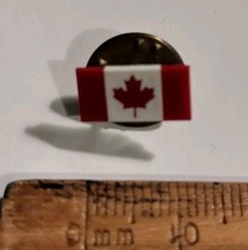 Canadian flag maple leaf pin badge, used