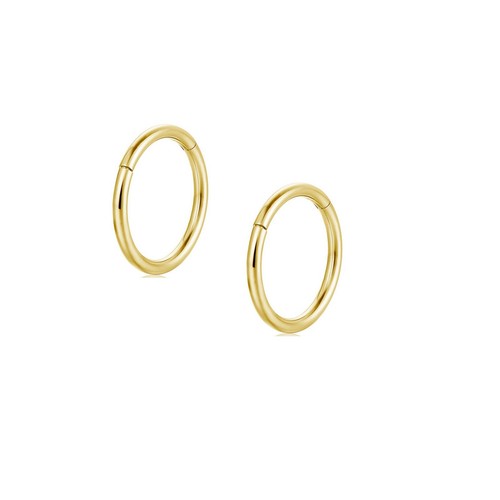 1Pair Seamless Hinged Segment Sleeper Clicker Ring Hoop Ear Lip Nose Earrings - Picture 30 of 49